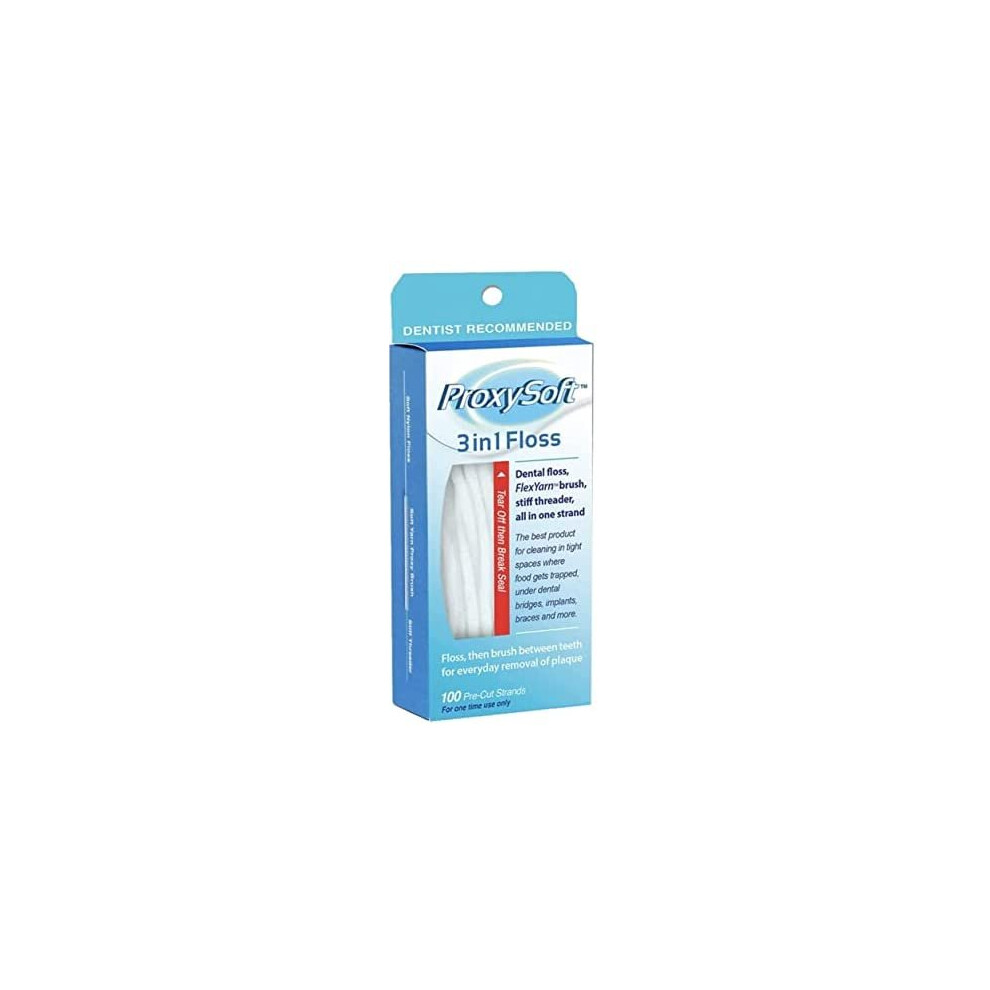 Proxysoft Dental Floss With Proxy Brush And Threader For Optimal Teeth Flossing Vs Traditional Flossing - Pre-Cut Threader Floss For Daily Dental Hygiene,