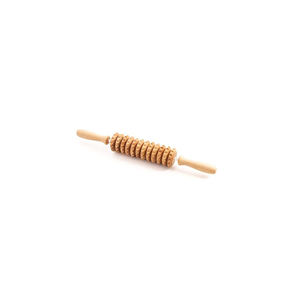 Tuuli Accessories Wooden Anti Cellulite Massage Flexi Massager Roller with Handle Maderotherapy Wood 40 cm