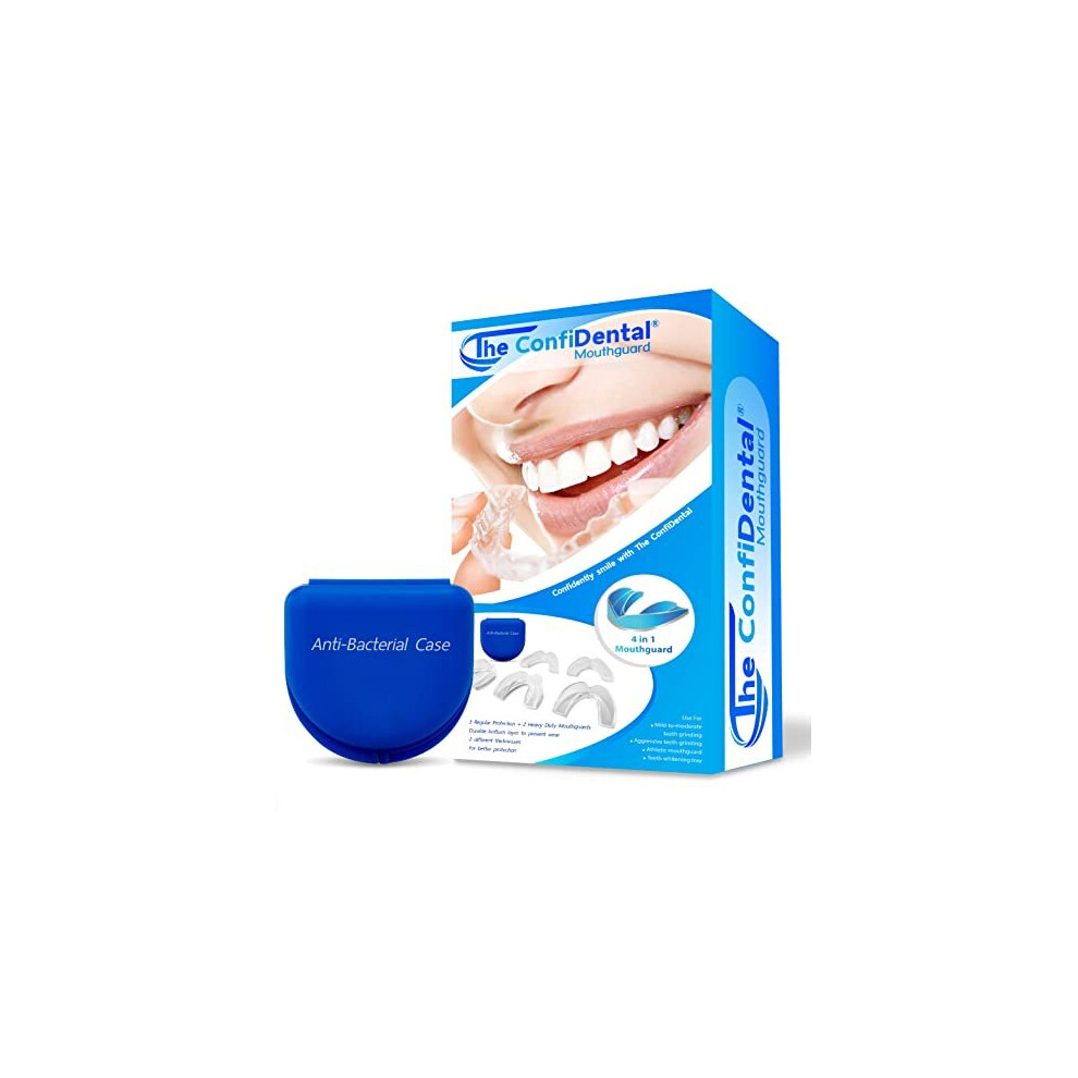 The Confidental - Pack Of 5 Moldable Mouth Guard For Teeth Grinding Clenching Bruxism, Sport Athletic, Whitening Tray, Including 3 Regular And 2