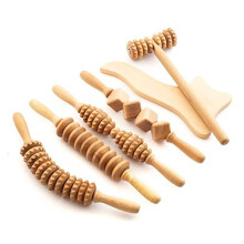 Tuuli Accessories Maderotherapy Anti Cellulite Massage Set Wooden Roller Lymphatic Drainage Tool
