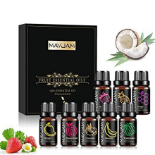 MAYJAM Fruity Fragrance Essential Oils Set 8 x 10ML, Fruits Scented Oils for Diffuser Candle Making - Mango, Passion Fruit, Strawberry, Watermelo