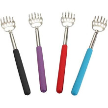 (4-Pack) elloLife Portable Extendable Telescopic Bear Claws Metal Back Scratchers/Hand Massager/Backslap with Rubber Handles