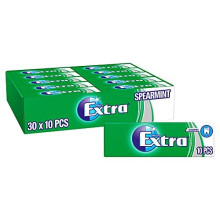 Extra Chewing Gum, Sugar Free, Spearmint Flavour, 30 Packs of 10 Pieces