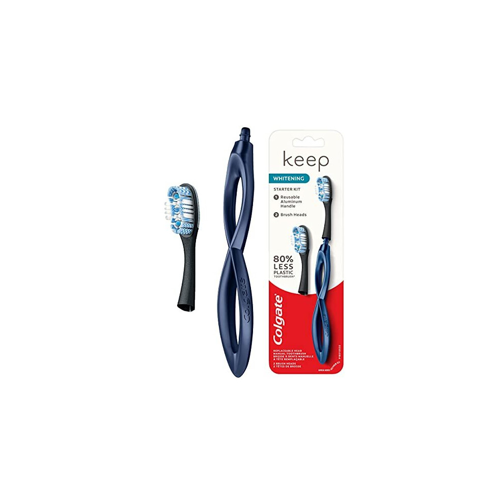 Colgate Keep Manual Toothbrush Whitening Starter Kit - Navy