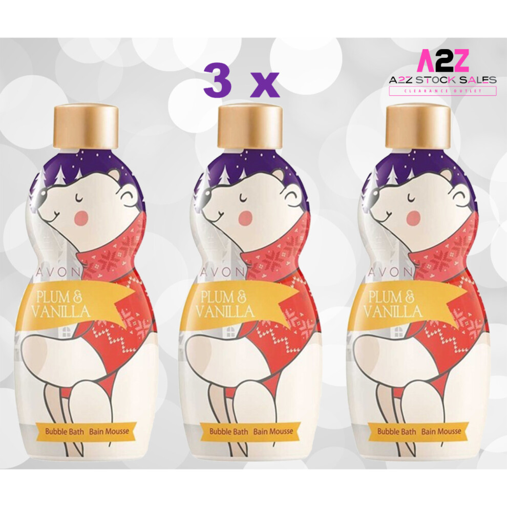 3x Avon Plum & Vanilla Bath & Body Wash 250ml