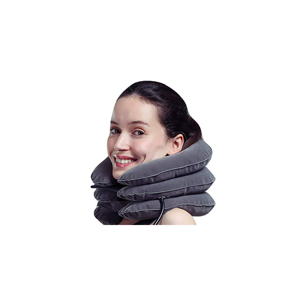 Medized Cervical Neck Stretcher Traction Device, Neck Support Brace, Inflatable & Adjustable Neck Support Pillow Is Ideal For Spine Alignment &