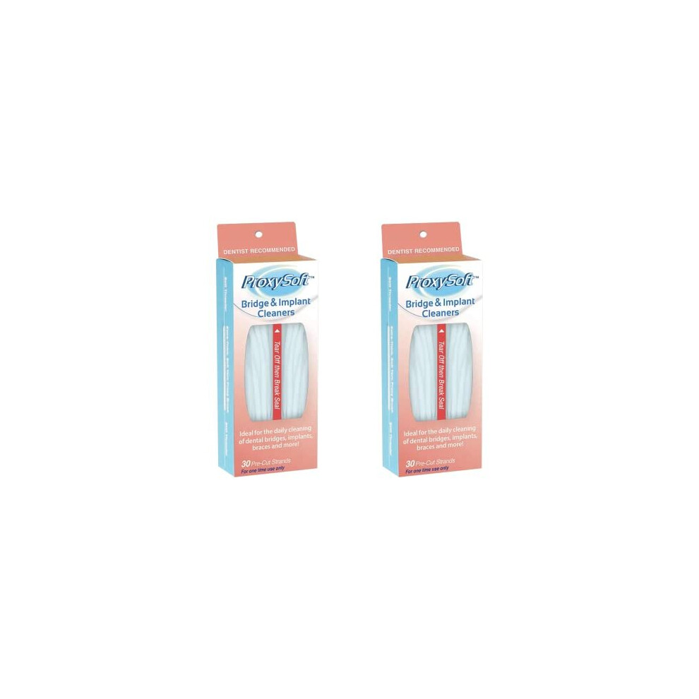 Proxysoft Dental Floss For Bridges And Dental Implants For Optimal Oral Hygiene - Floss Threaders For Bridges And Implants With Extra-Thick Proxy Brush - B