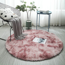 (pink, 110*110cm) Large Circle Round Rug Circular Carpet Soft Fur Fluffy Sheepskin Floor Home Mat!