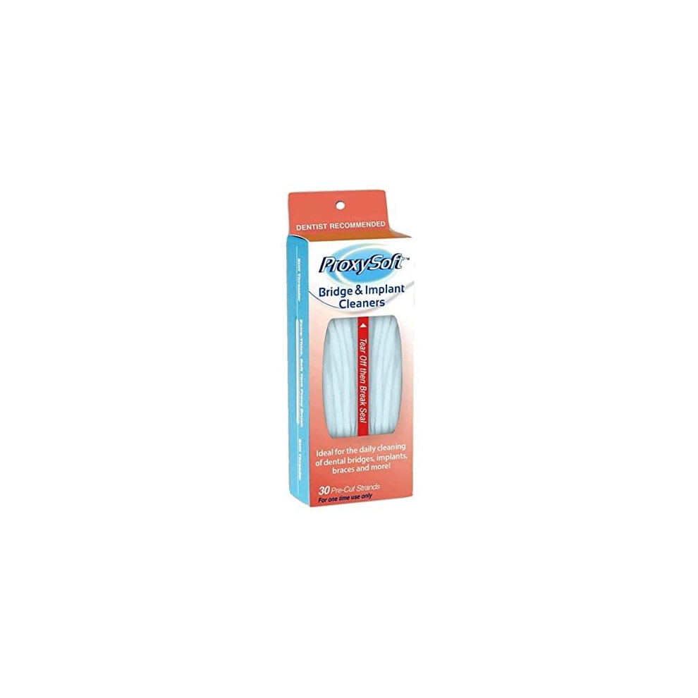 Proxysoft Dental Floss For Bridges And Dental Implants, 6 Packs - Dental Threaders For Bridges And Implant Floss With Extra-Thick Proxy Brush For Optimal O