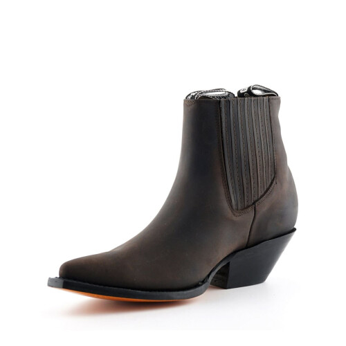 (45) Grinders Brown Mustang Slip On Cowboy Ankle Boot 1