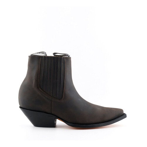(44) Grinders Brown Mustang Slip On Cowboy Ankle Boot