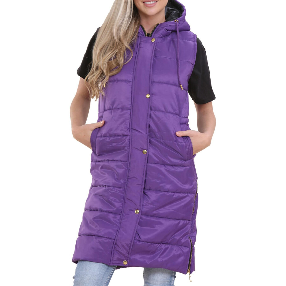 (L) Ladies Oversized Gilet Purple Jacket