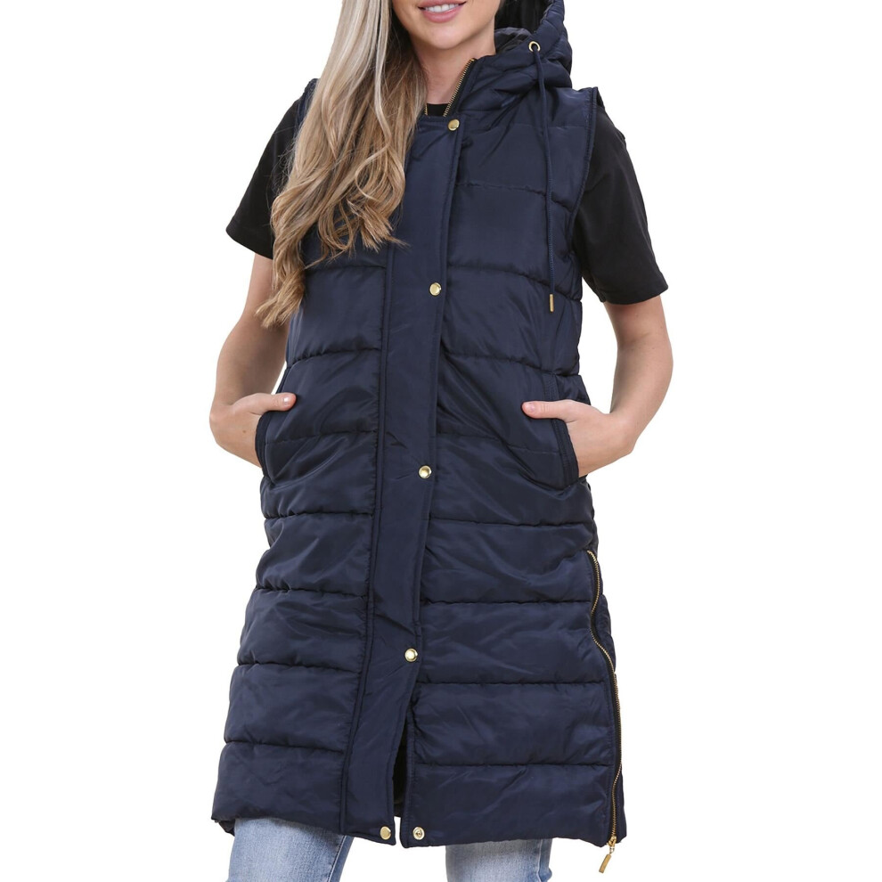 (XL) Ladies Oversized Gilet Navy Blue Jacket