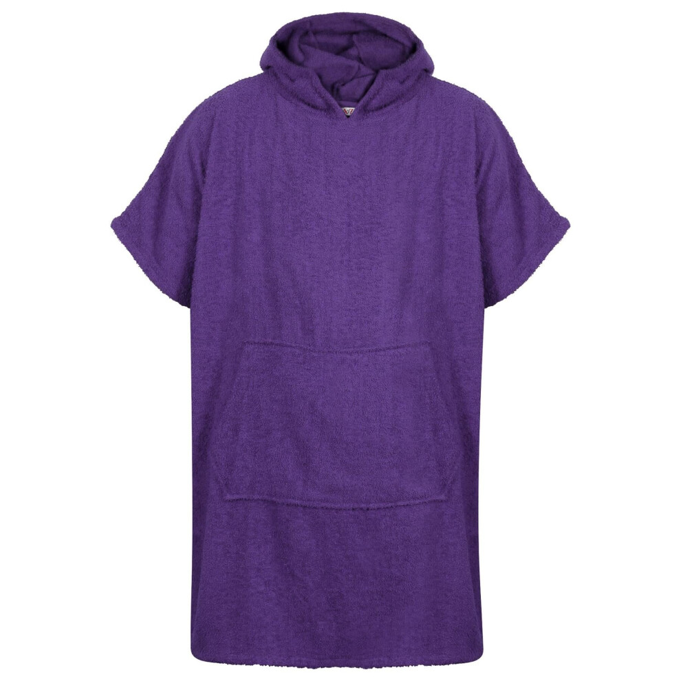 (10-13 Years, Purple) Kids Unisex Towel Poncho Bathrobe Soft Beach Bath