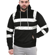 (L, Black) Mens Fleece High Visibilty Sweatshirt