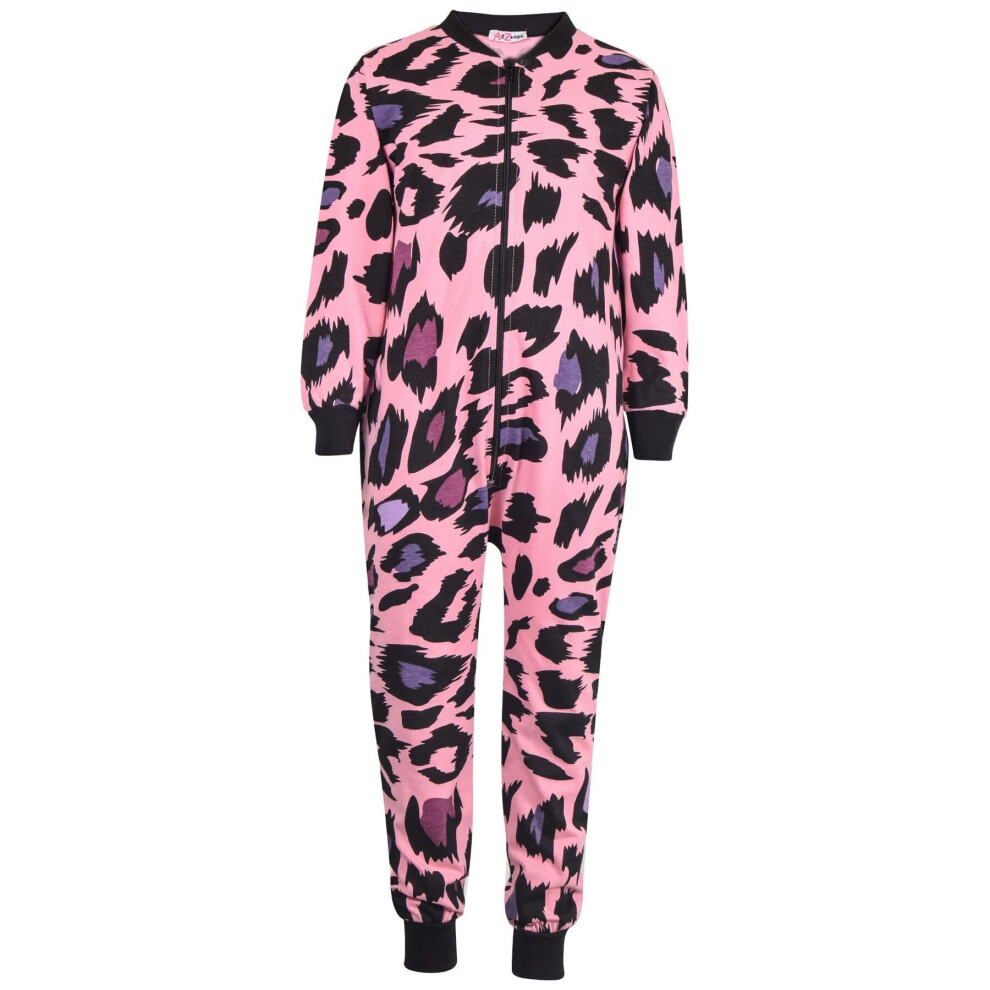 (11-12 Years) Girls Pyjamas Leopard Print A2Z Onesie One Piece
