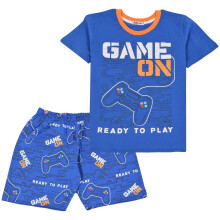 (5-6 Years) Unisex Game On Contrast Royal Blue Pyjamas Set