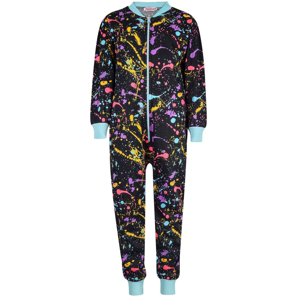 (11-12 Years) Girls Boys Aqua Splash Print A2Z Onesie One Piece