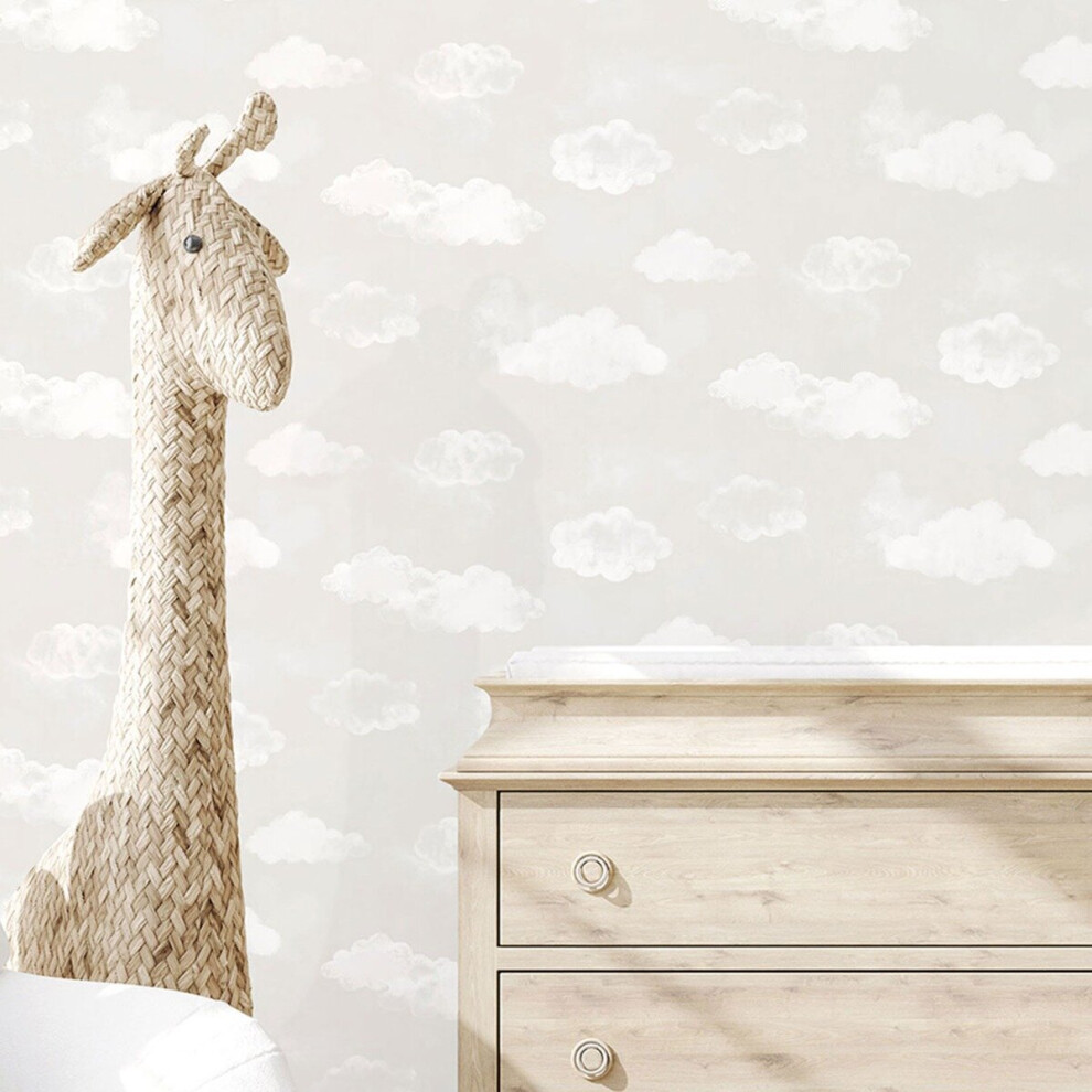 Tiny Tots 2 Cloud Wallpaper Greige Galerie G78357 5055430083579