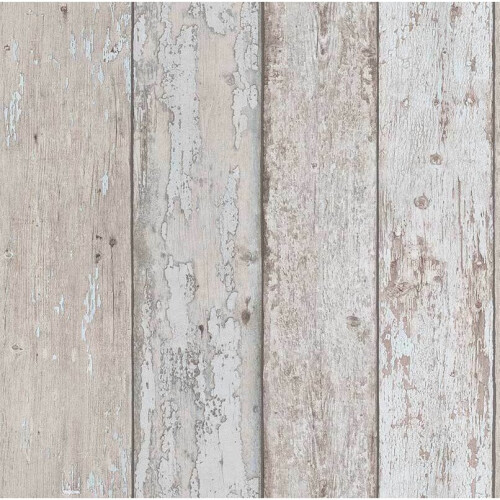 Erismann Grey Brown Realistic Wood Grain Plank Panel Effect Wallpaper