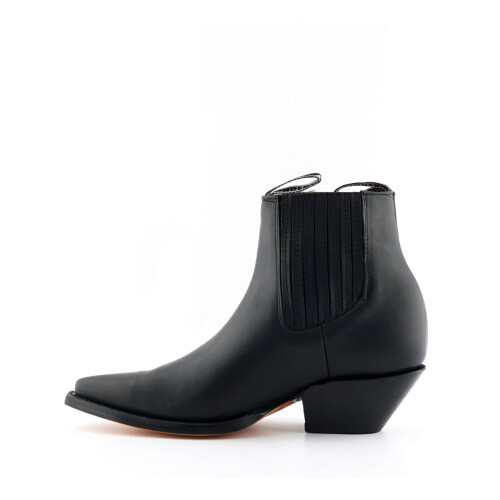 (44) Grinders Black Mustang Slip On Cowboy Ankle Boot 2