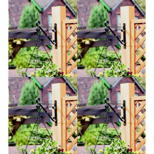 4 Black Hanging Basket Brackets 12 Inch 30cm Metal Flower Basket Hook