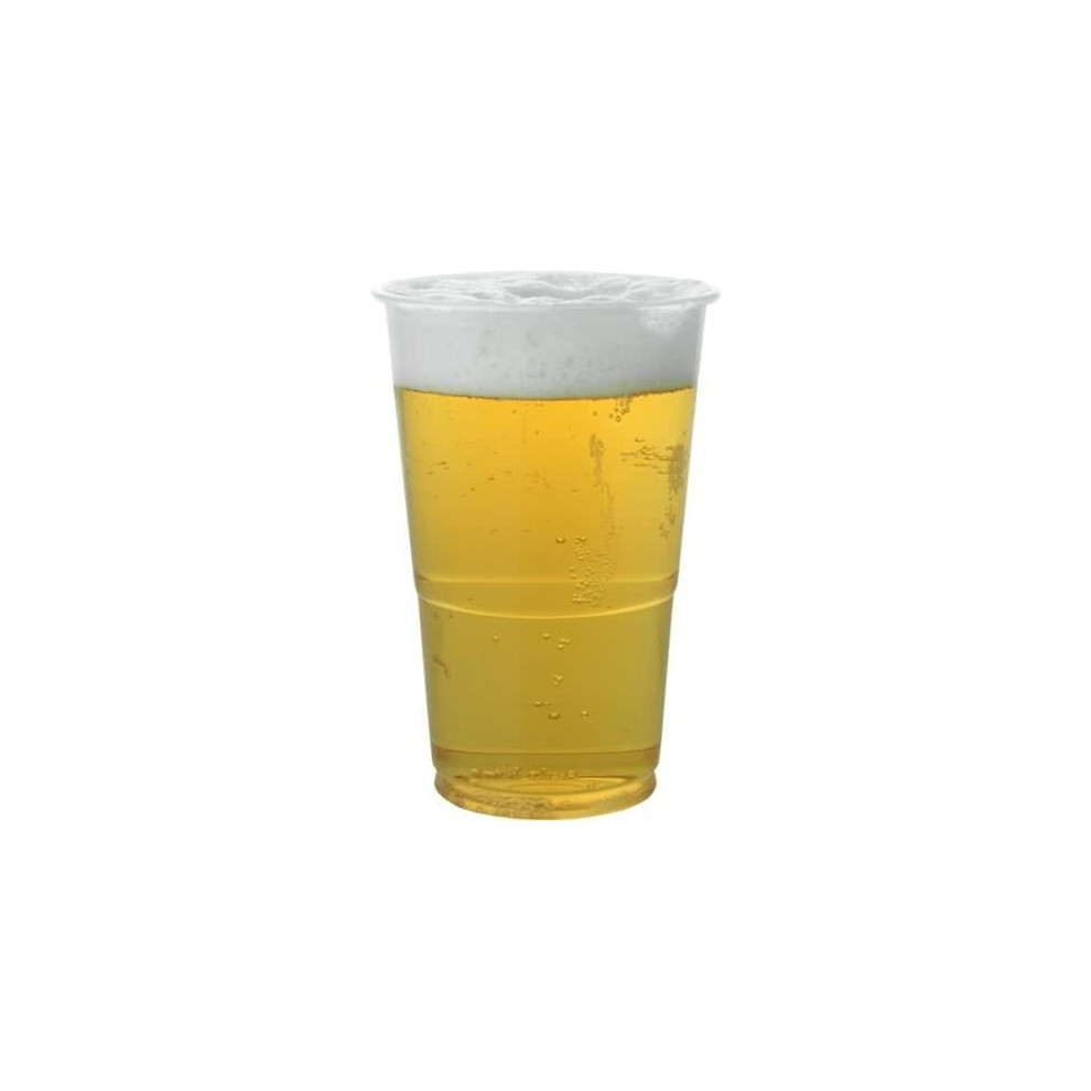 Emkay Pack Of 50 Strong Plastic One Pint Glasses Disposable Reusable Beer Cups Great For Party's And All Types Of Events And...