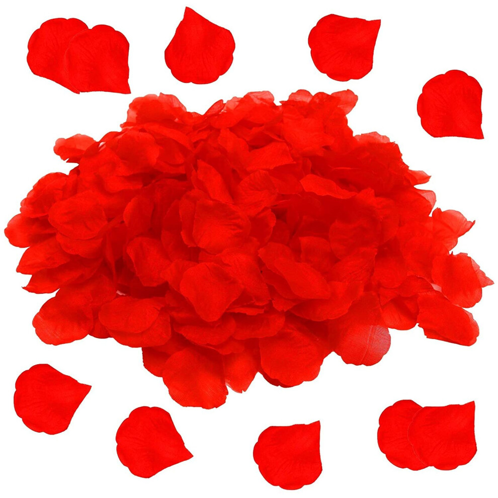 1200pcs Red Rose Petals for Bedroom, Artificial Rose Flowers, No-Taste Emulation Silk Rose Petals for Romantic Scenes Wedding...