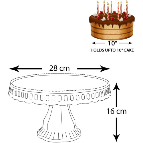White Plastic Traditional Desserts Cake Stand Plate Display 2