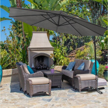3M Cantilever Banana Grey Garden Parasol
