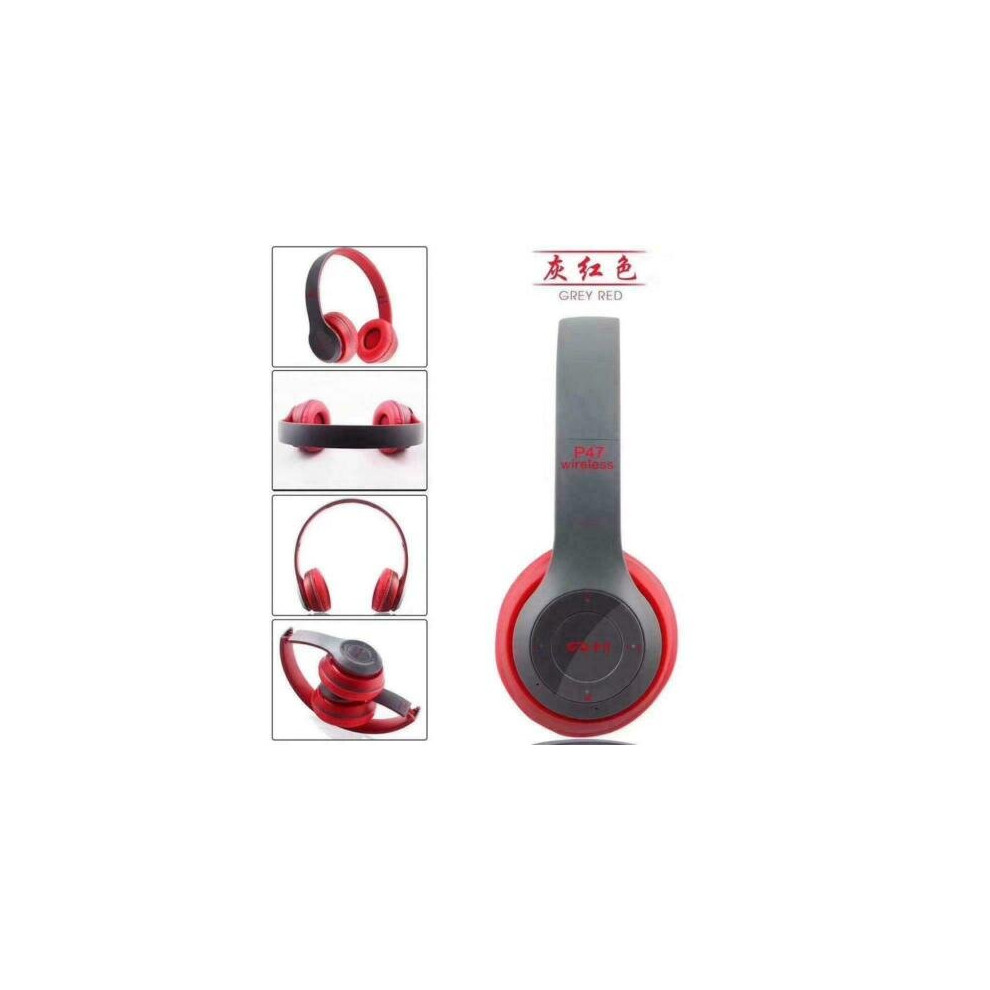 (Red) Wireless Bluetooth Headphones - Noise Cancelling Red 5060959073079