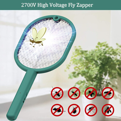 lynker 2 σε 1 LED ηλεκτρική μύγα Fly Swatter Fly Killer Bug Mosquito Zapper Racket 2