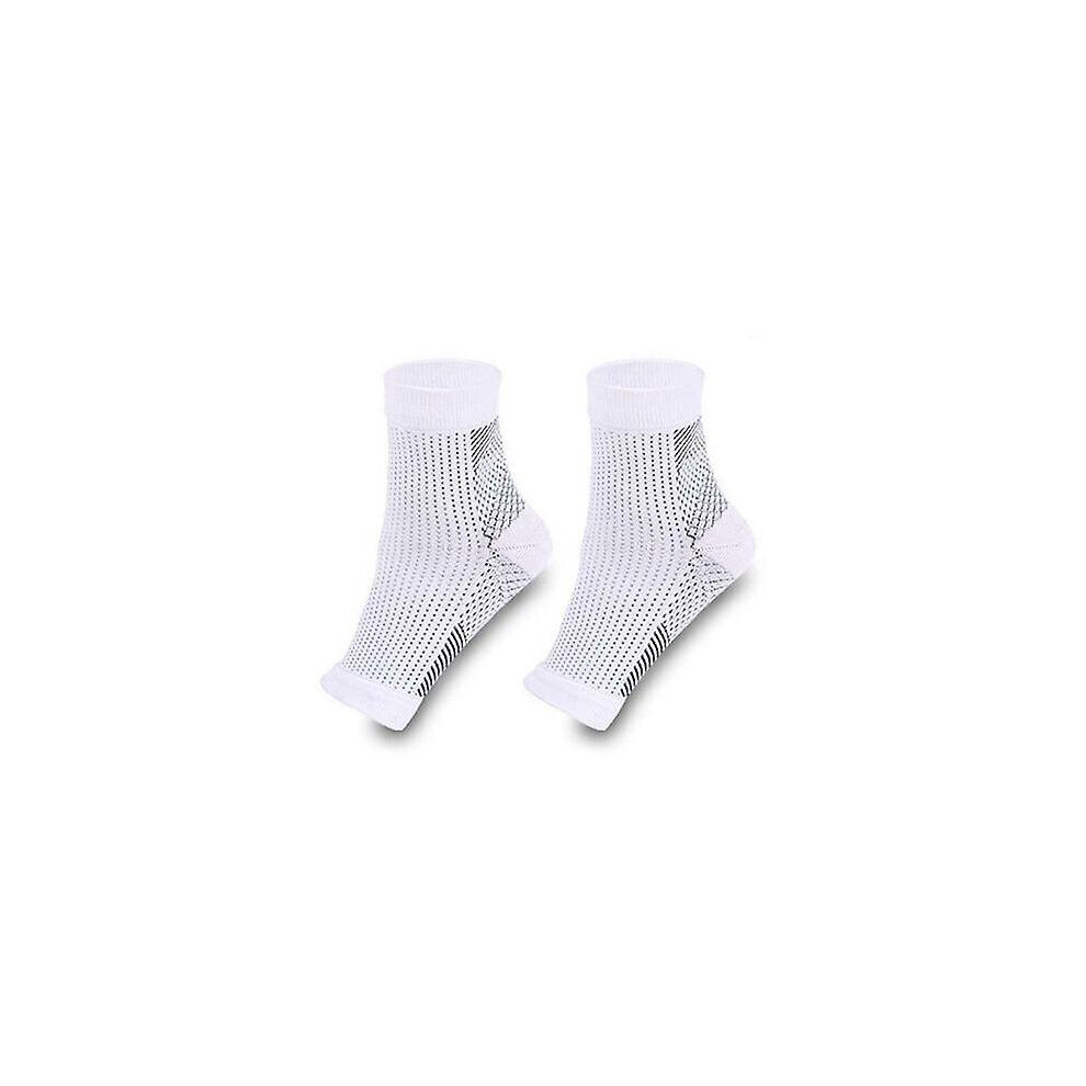 White (, S M) Compression Socks Ankle Bandage Open Toe Plantar Fasciitis Socks Pain Relief Sleeves