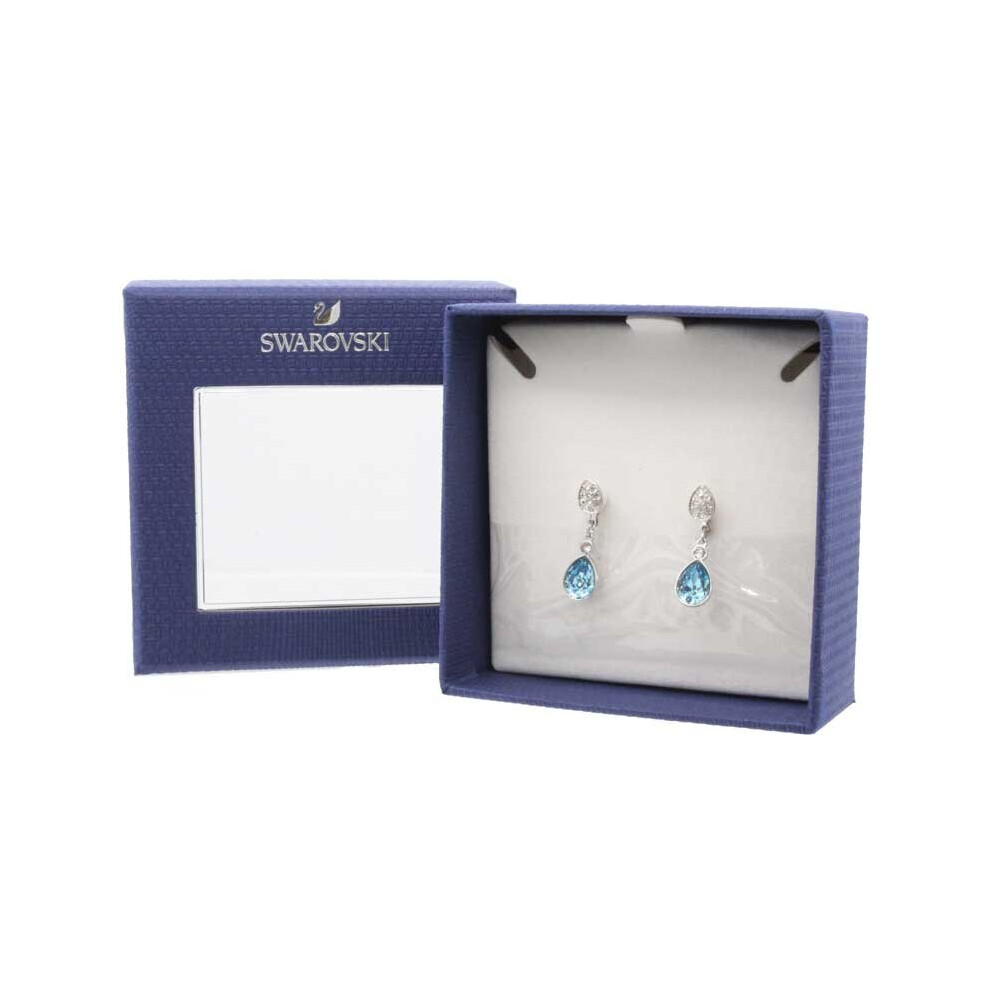 Swarovski Ocean Blue Collection Aqua & White Crystal Earrings