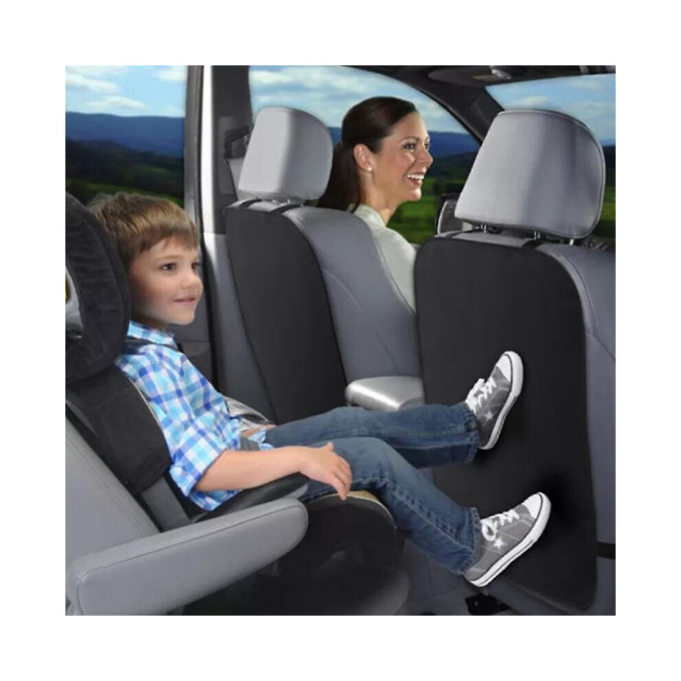 2Pcs Kids Kick Mat Car Seat Back Protector Dirty Mud Pad Black
