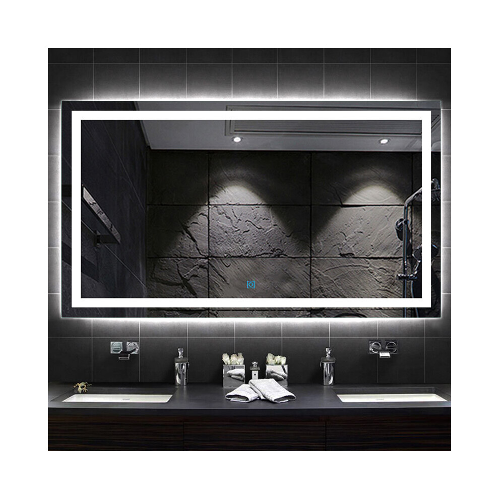 (1200x800mm) Large LED Bathroom Mirrors with Lights Demister