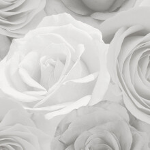 Melany Rose Grey Wallpaper AF0014 - Large Grey Rose Pattern with Mica Shine, Paste-the-Paper, Wipeable - Ideal for Feature Walls