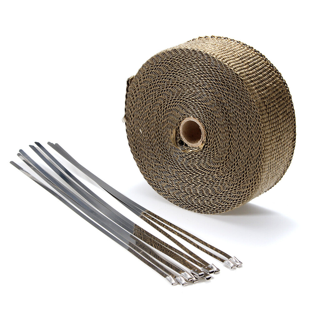 New Exhaust Pipe Heat Insulation Cloth Fiber Glass Roll Titanium Temperature Header 762179078609