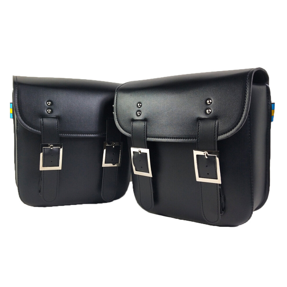 New Motorcycle Saddlebags Pu Leather Side Storage Pouch Universal 762179093633