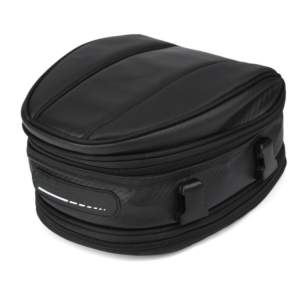 New Motorcycle Rear Tail Seat Package Back Saddle Bag Waterproof Black 762179084082