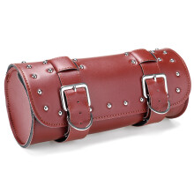 Nuova borsa laterale per attrezzi da moto, borsa da sella in PU marrone 31x13cm