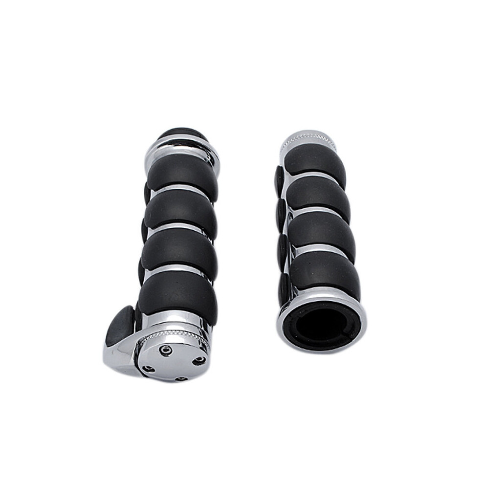 New 1 Inch Chrome Hand Grips Motorcycle Handlebar Universal For Harley/Yamaha/Suzuki 762179087670
