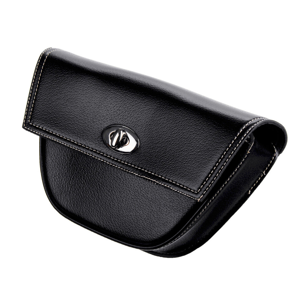New Motorcycle Saddlebags Side Bags Pu Leather Luggage Bag W/Mount Straps For Harley/Honda/Yamaha/Kawasaki/Suzuki Black 762179067740