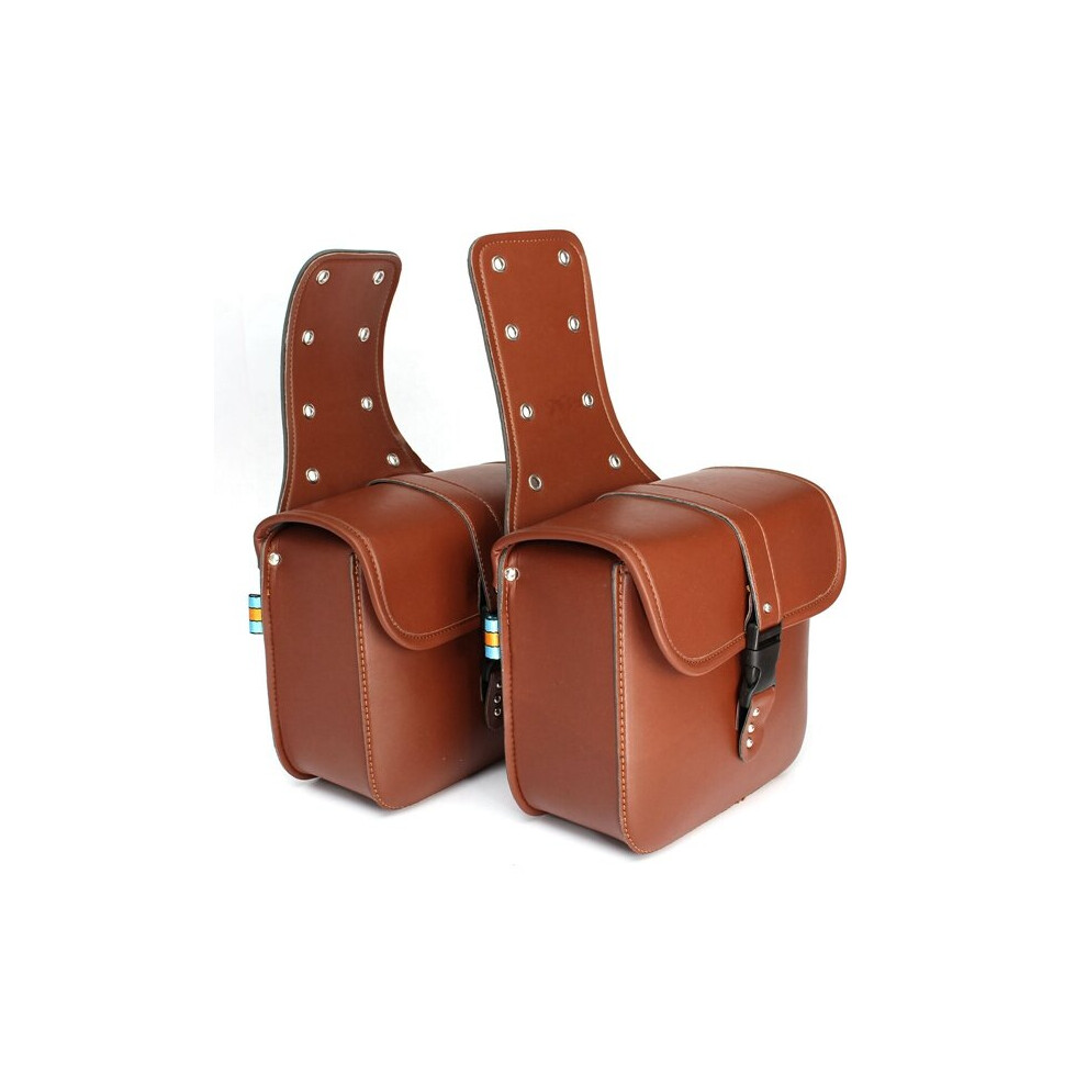 New 2Pcs Universal Motorcycle Motor Bike Saddlebags Cruiser Side Storage Tool Pouches 762179089575