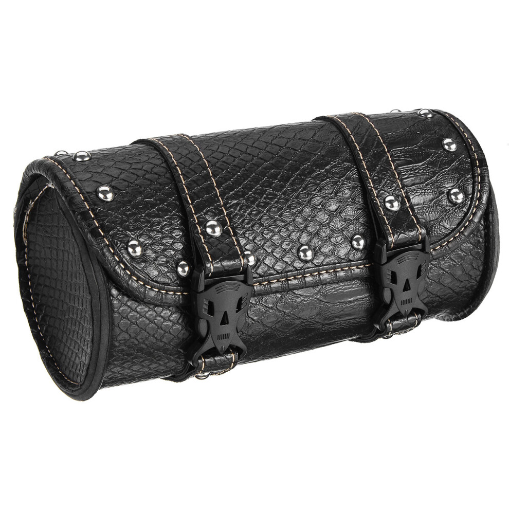 New Pu Leather Side Tool Box Hanging Saddlebag Motorcycle Universal Black 762179062868