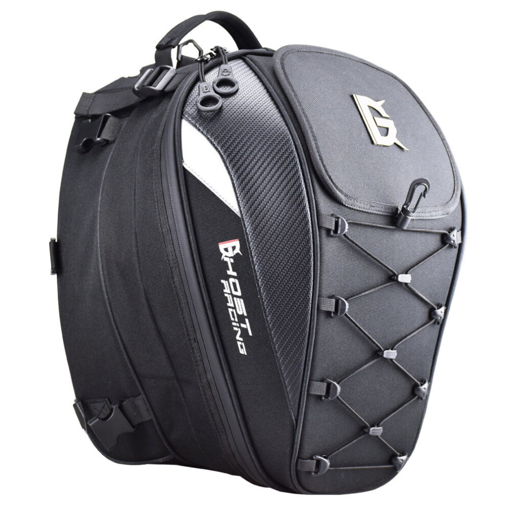 New Ghost Racing 10Inch Motorcycle Racing Helmet Backpack Tail Bags Reflective Cycling Luggage Big Capacity Saddlebags 762179092896