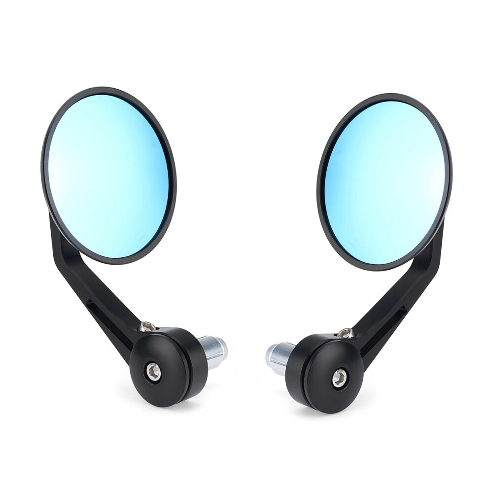 New 7/8Inch Round Handlebar Rearview Mirrors Universal Motorcycle Handle Bar End Cafe Racer 762179083030