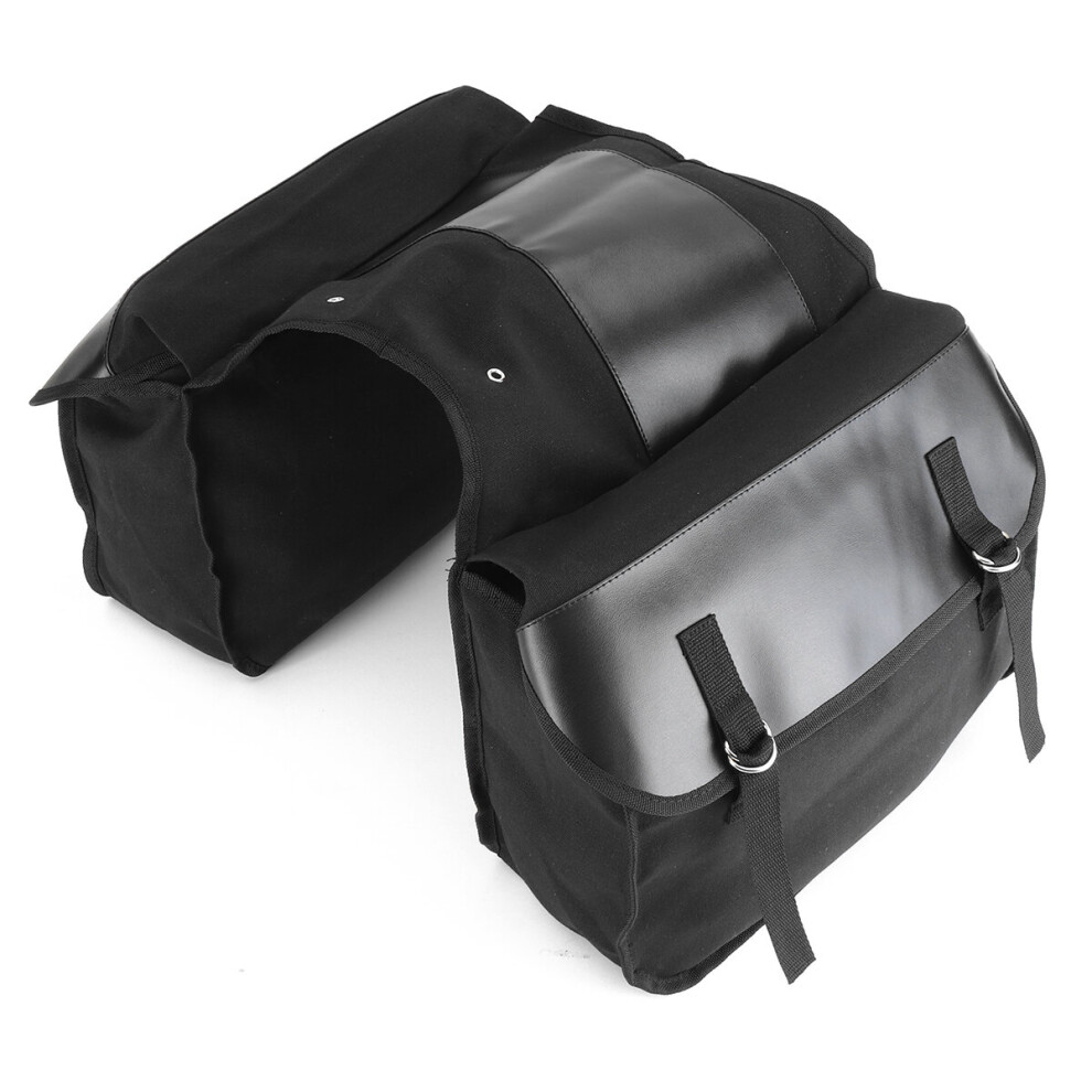 New Motorcycle Saddlebags Back Pack Mountain Bike Saddle Bag Black 762179083139