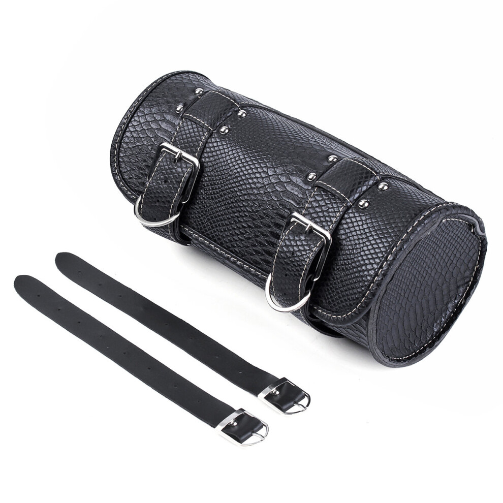 New Motorcycle Tool Bag Luggage Saddlebag Roll Barrel Storage For Harley Sportster Black 762179065685