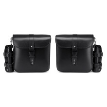 Neue Paar Motorrad PU-Leder Box Hängende Seiten-Satteltaschen Schwarz mit Wasserflasche Kessel Tasche Universal